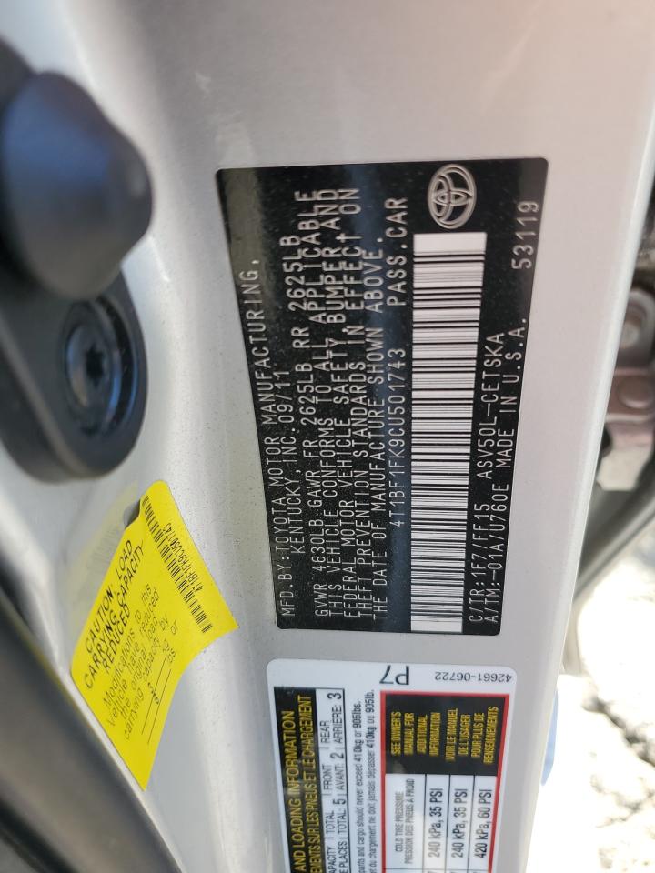 4t1bf1fk9cu501743 4T1BF1FK9CU501743 2012 Toyota Camry Base