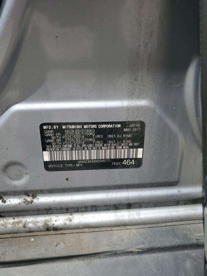 2017 Mitsubishi Outlander Se VIN: JA4AZ3A30HZ045171 Lot: 63323495