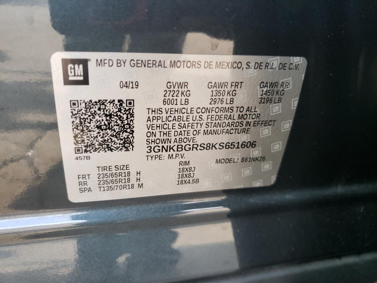 3gnkbgrs8ks651606 3GNKBGRS8KS651606 2019 Chevrolet Blazer 2Lt