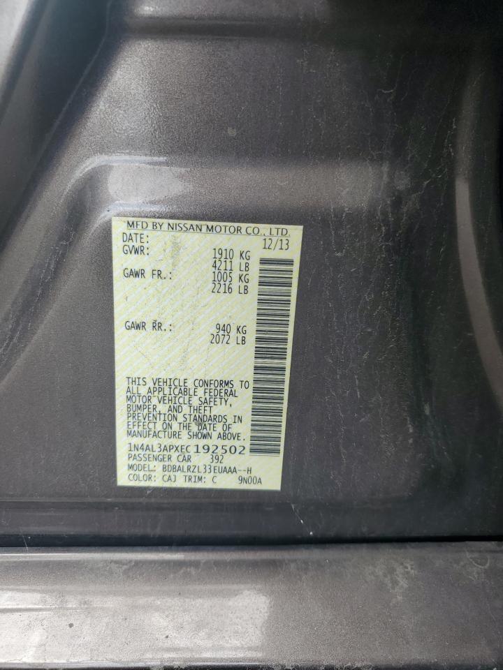 2014 Nissan Altima 2.5 VIN: 1N4AL3APXEC192502 Lot: 63806115