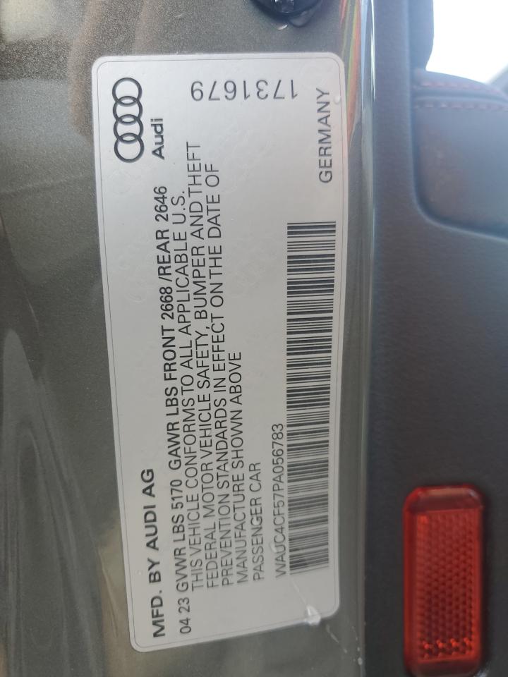 2023 Audi S5 Premium Plus VIN: WAUC4CF57PA056783 Lot: 65899565