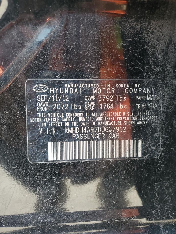 2014 Hyundai Elantra Gls VIN: KMHDH4AE7DU637912 Lot: 64089665