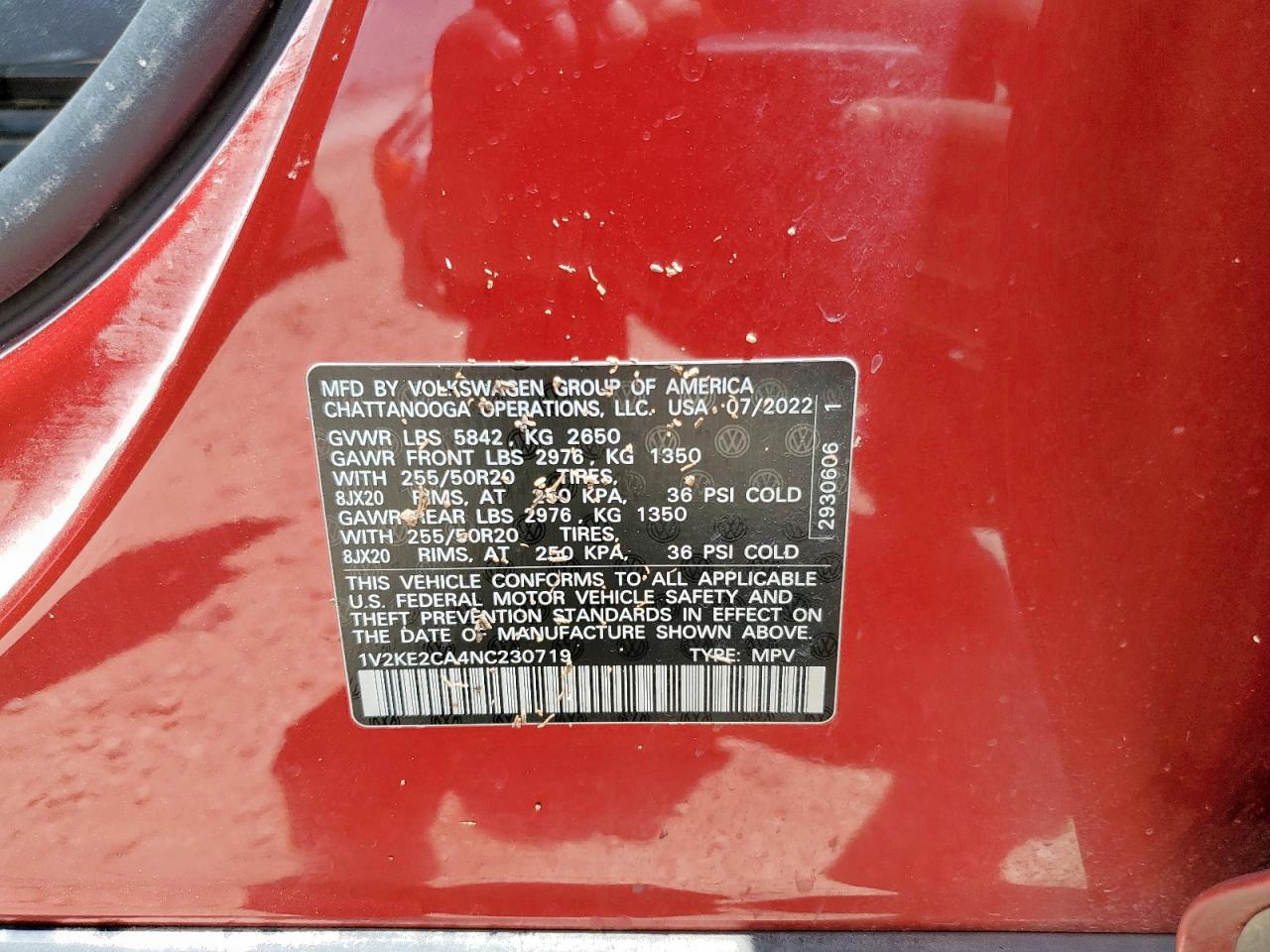 2022 Volkswagen Atlas Cross Sport Se VIN: 1V2KE2CA4NC230719 Lot: 64324545