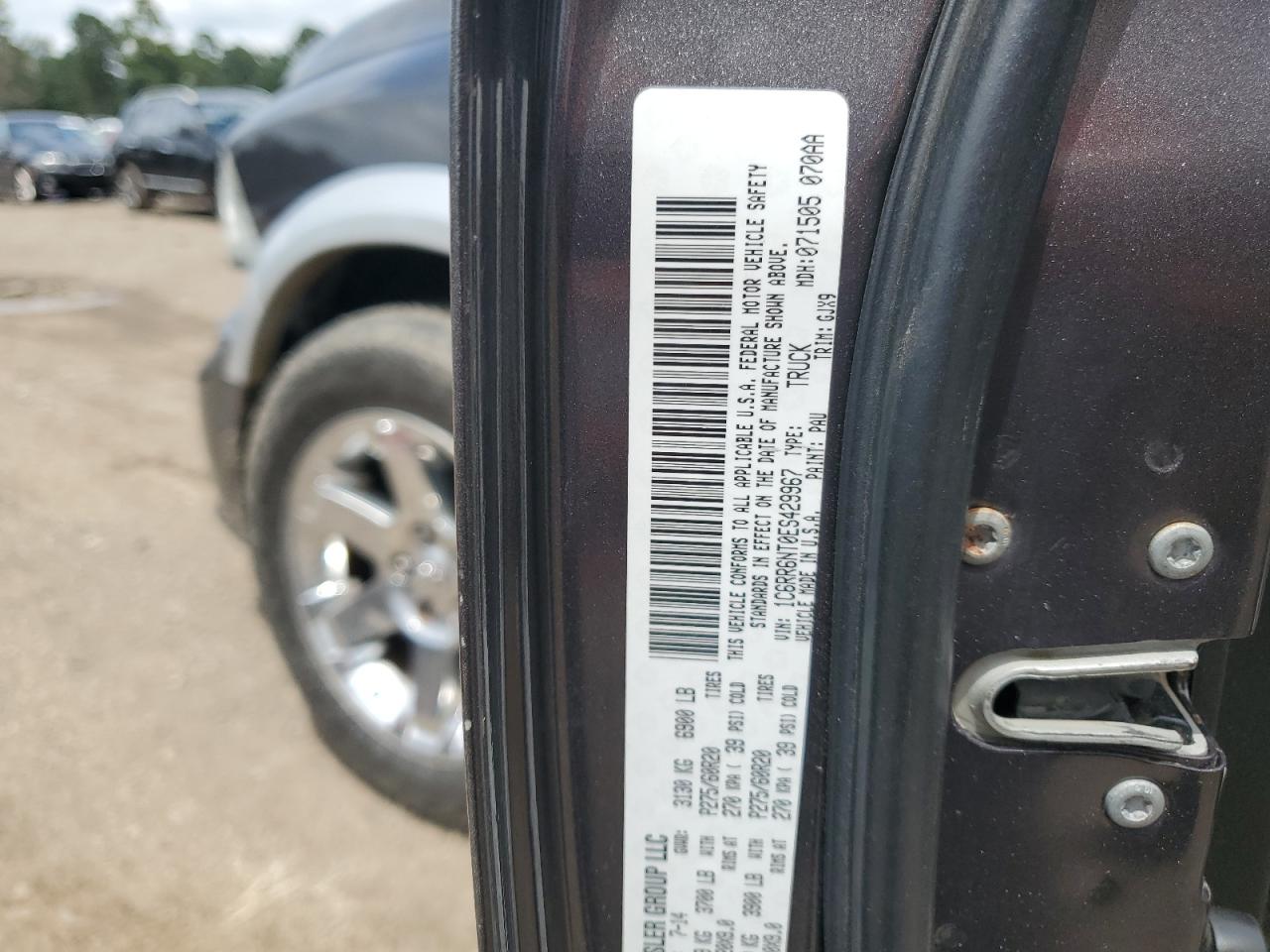 2014 Ram 1500 Laramie VIN: 1C6RR6NT0ES429967 Lot: 65080675