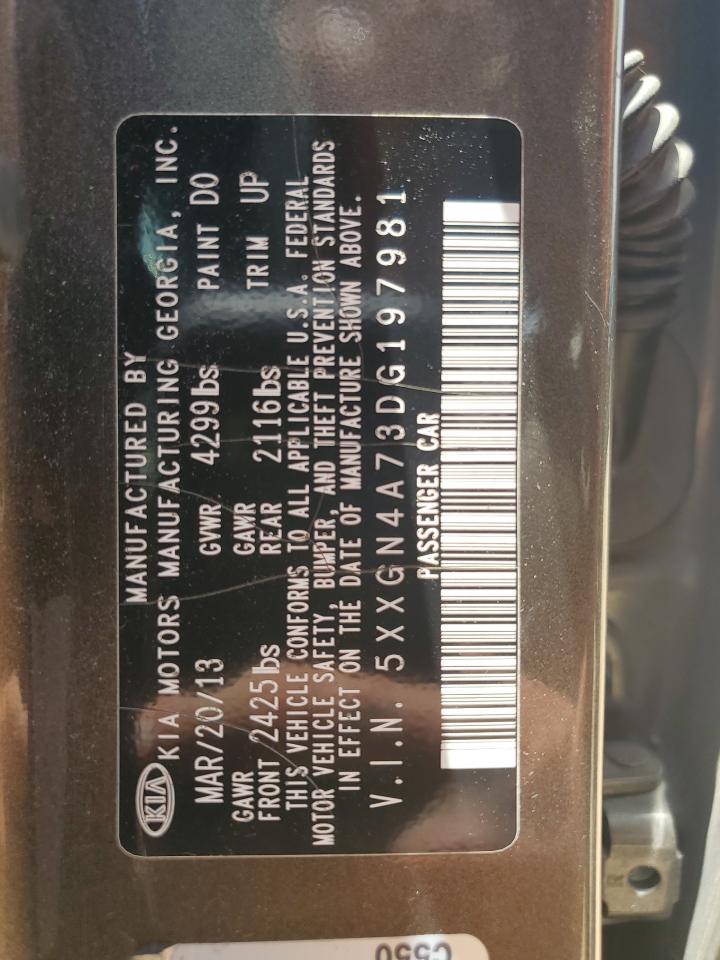 2013 Kia Optima Ex VIN: 5XXGN4A73DG197981 Lot: 64018845