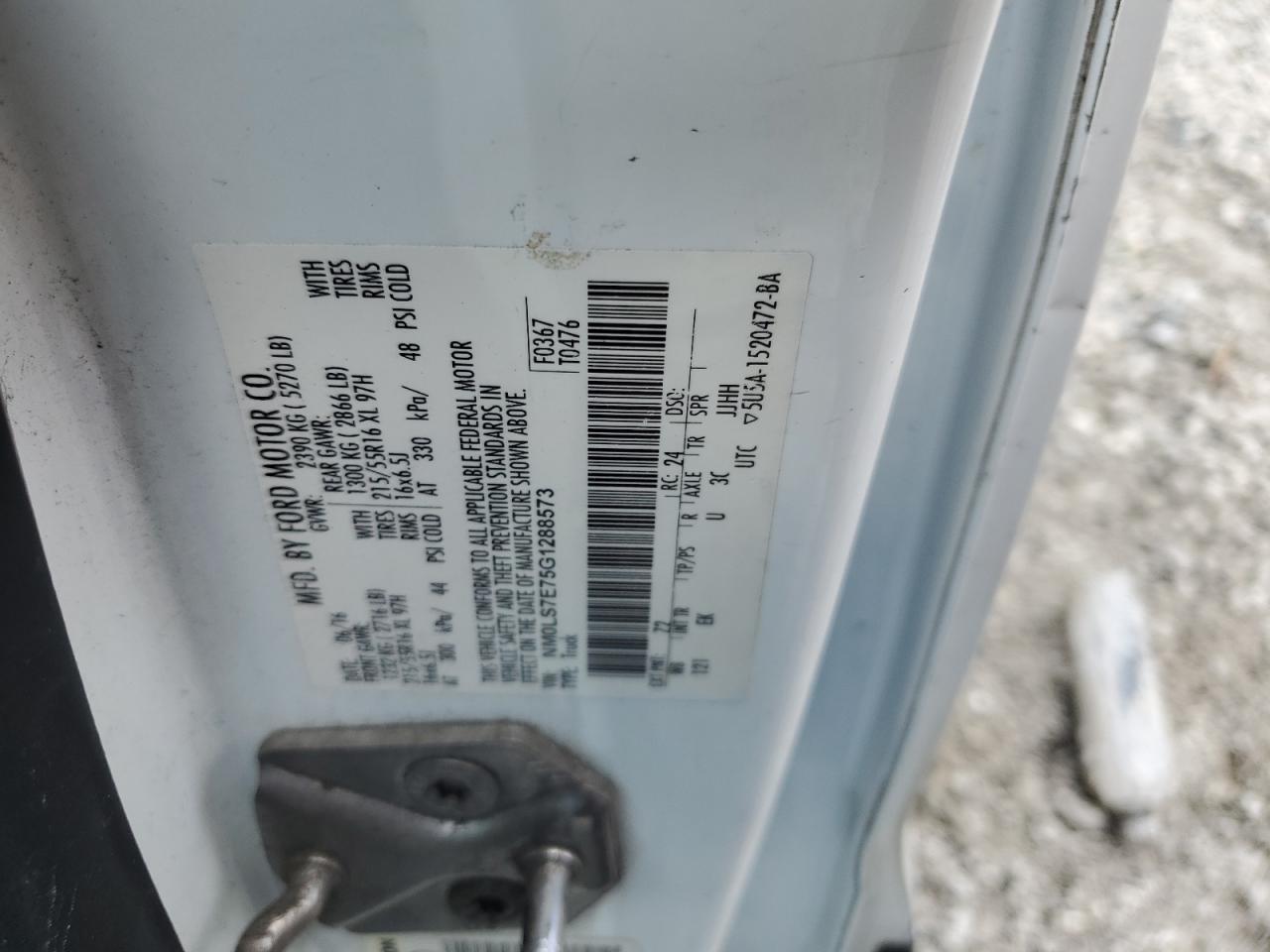 2016 Ford Transit Connect Xl VIN: NM0LS7E75G1288573 Lot: 65510025