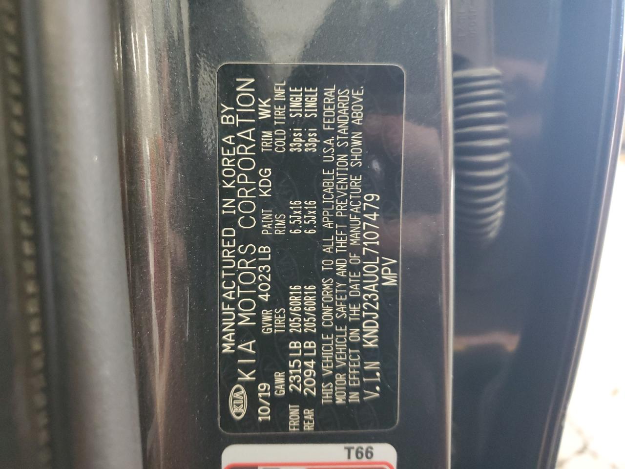 2020 Kia Soul Lx VIN: KNDJ23AU0L7107479 Lot: 63839145