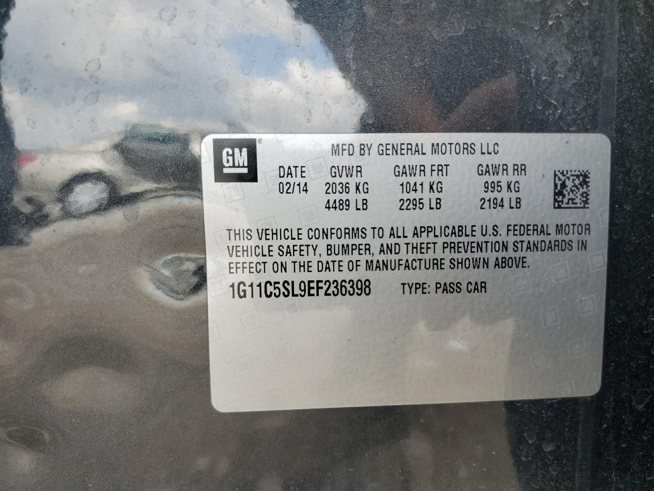 1g11c5sl9ef236398 1G11C5SL9EF236398 2014 Chevrolet Malibu 1Lt