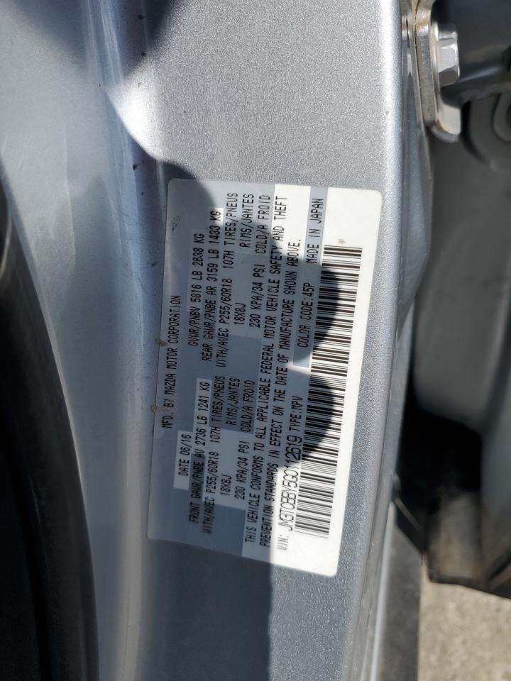 2016 Mazda Cx-9 Touring VIN: JM3TCBBY5G0112619 Lot: 64055625