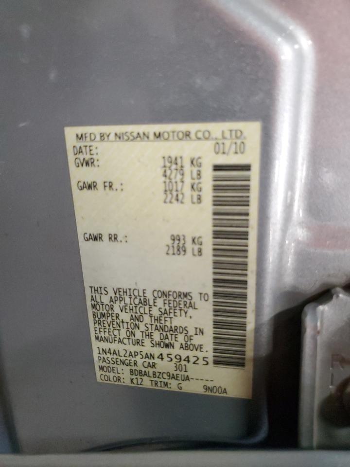 2010 Nissan Altima Base VIN: 1N4AL2AP5AN459425 Lot: 63212645