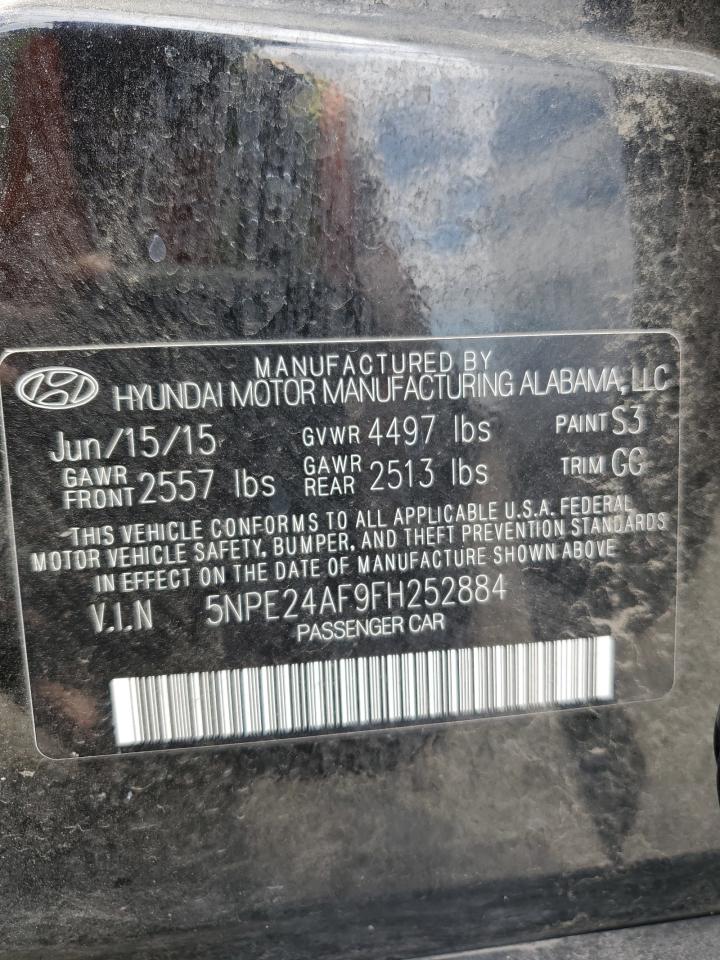 2015 Hyundai Sonata Se VIN: 5NPE24AF9FH252884 Lot: 64570725