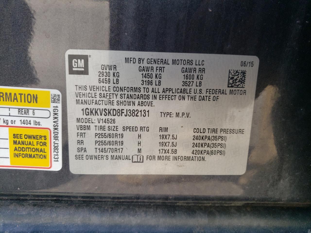 1gkkvskd8fj382131 1GKKVSKD8FJ382131 2015 GMC Acadia Slt-2