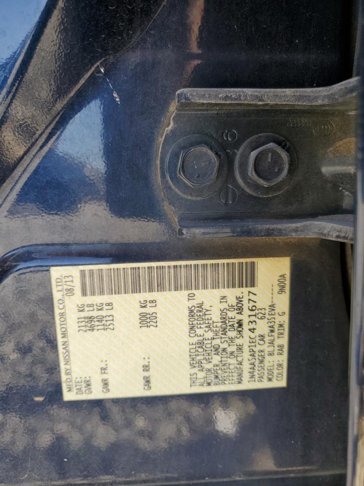2014 Nissan Maxima S VIN: 1N4AA5AP1EC431677 Lot: 64183575