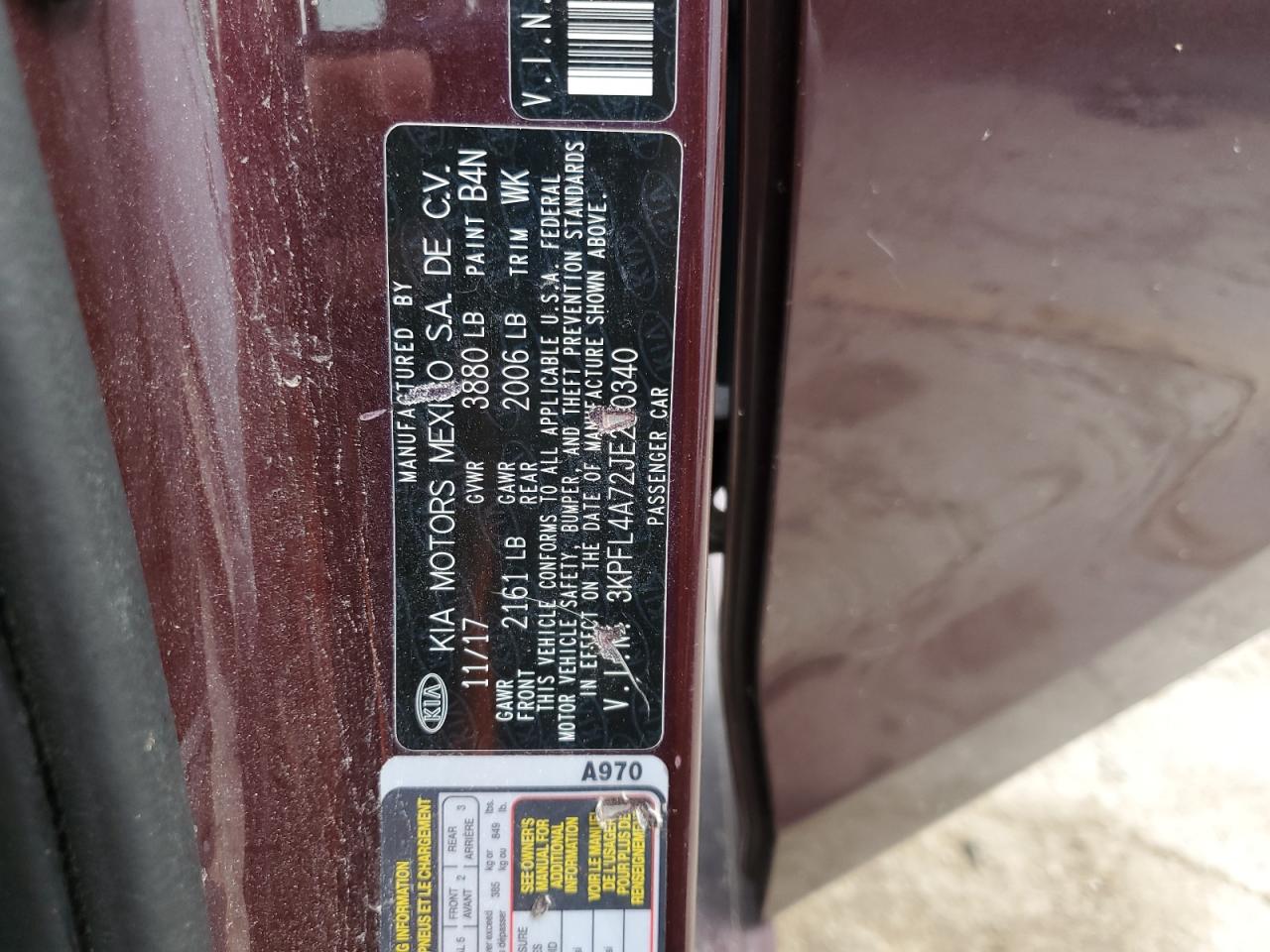 2018 Kia Forte Lx VIN: 3KPFL4A72JE210340 Lot: 66440175