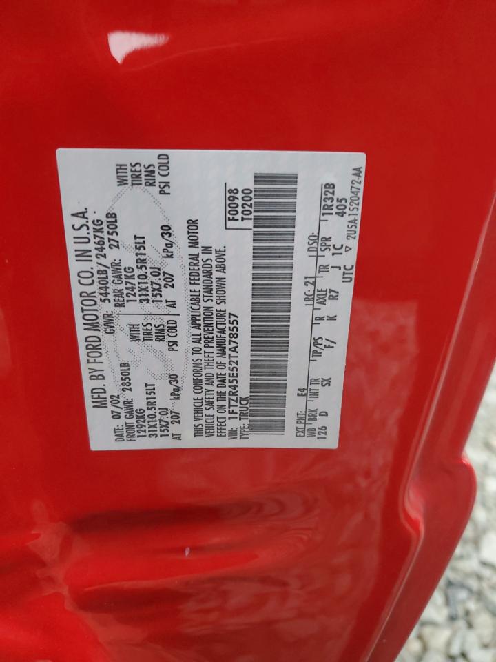 2002 Ford Ranger Super Cab VIN: 1FTZR45E52TA78557 Lot: 67269215