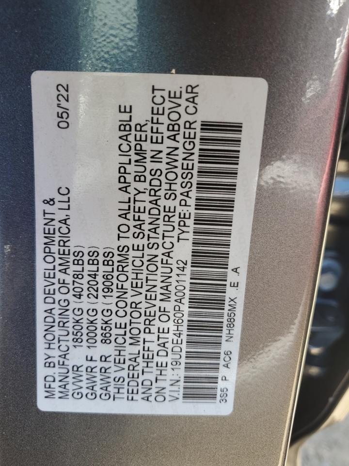 19ude4h60pa001142 19UDE4H60PA001142 2023 Acura Integra A-Spec Tech