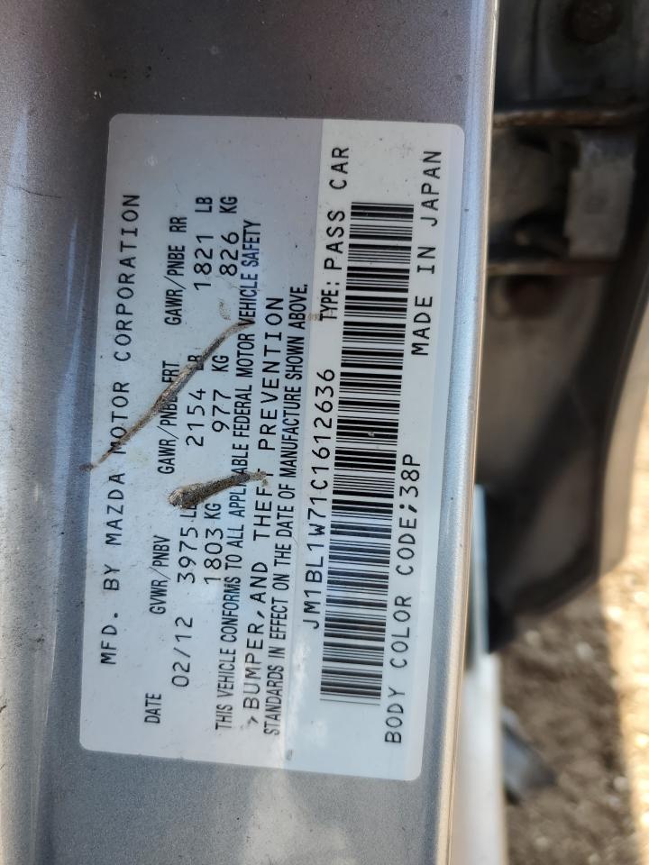 2012 Mazda 3 I VIN: JM1BL1W71C1612636 Lot: 63394175