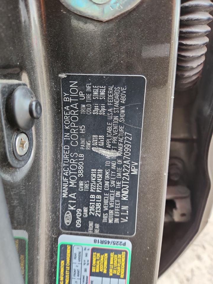 2010 Kia Soul + VIN: KNDJT2A22A7099727 Lot: 63231405