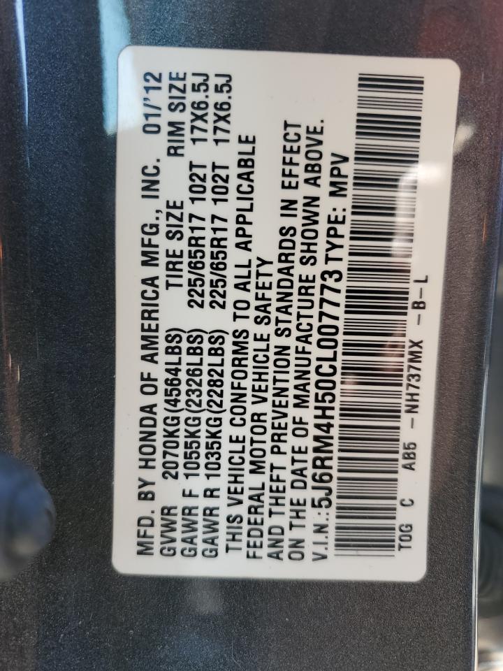 2012 Honda Cr-V Ex VIN: 5J6RM4H50CL007773 Lot: 62911715