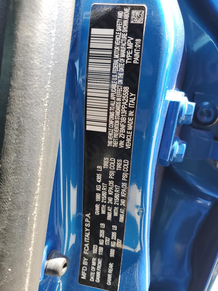 2023 Fiat 500X Pop VIN: ZFBNF3B13PPA25588 Lot: 62910325