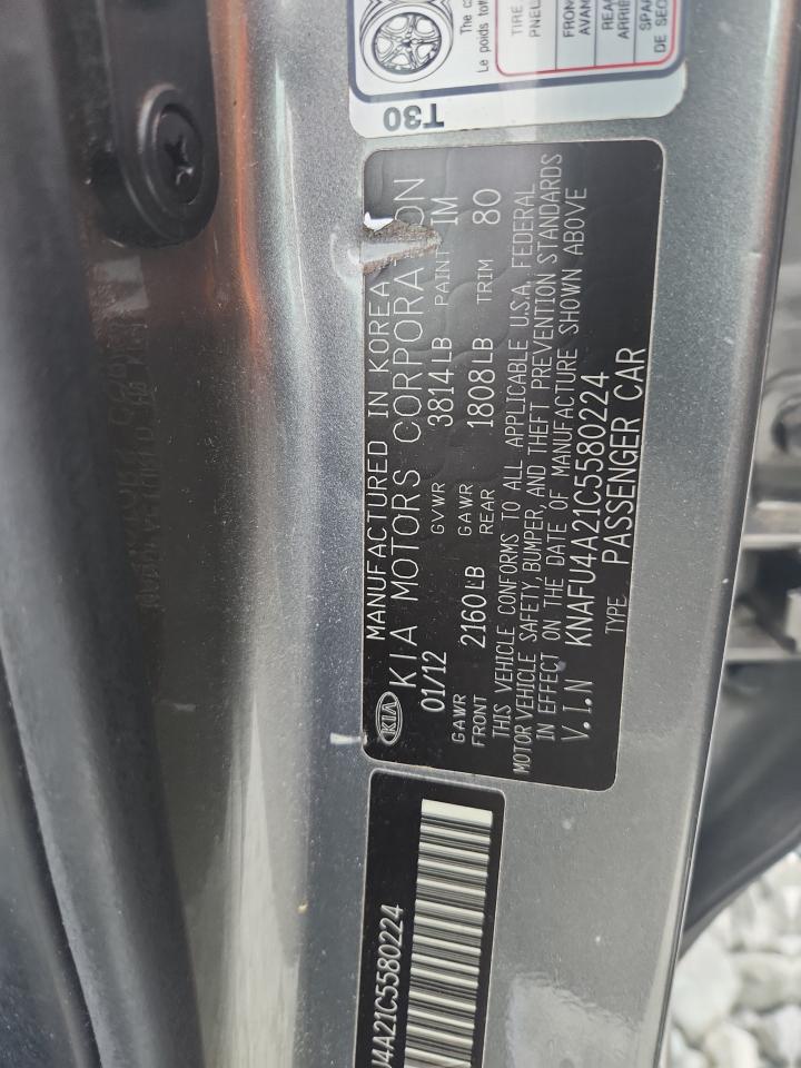 2012 Kia Forte Ex VIN: KNAFU4A21C5580224 Lot: 65424125