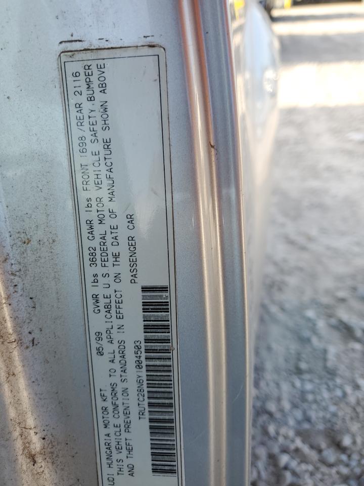 2000 Audi Tt VIN: TRUTC28N6Y1004503 Lot: 65266945