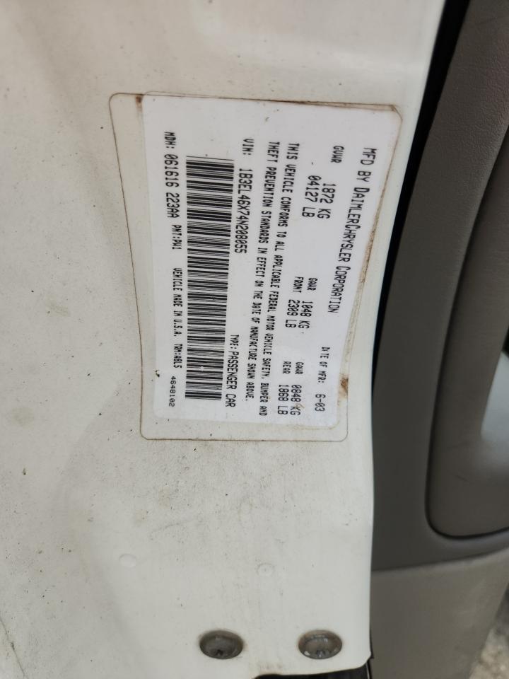 2004 Dodge Stratus Sxt VIN: 1B3EL46X74N208055 Lot: 63633685