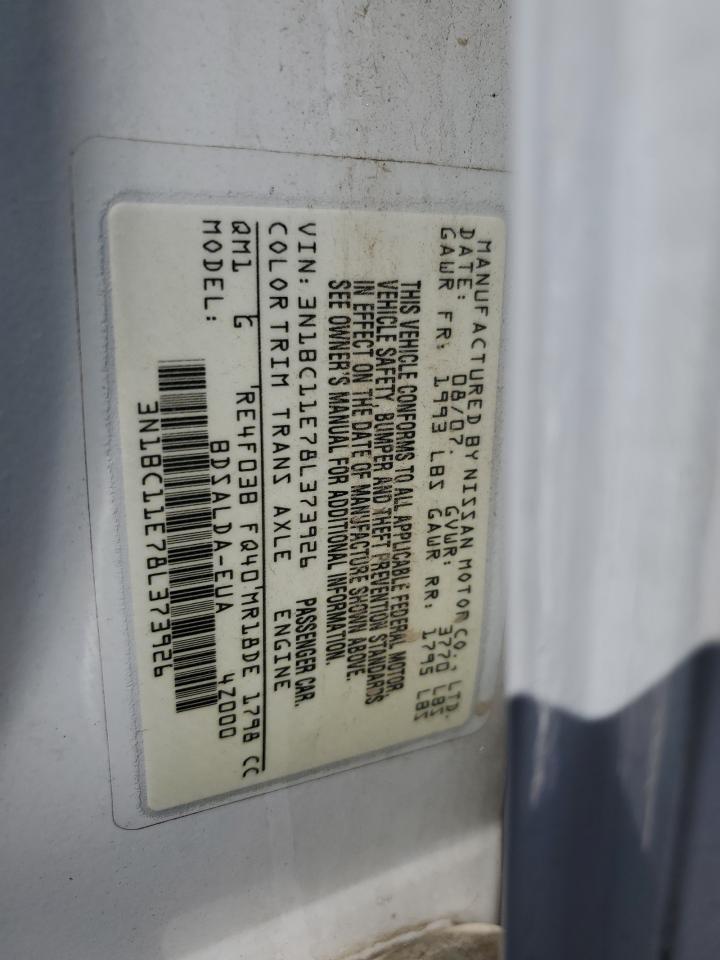 2008 Nissan Versa S VIN: 3N1BC11E78L373926 Lot: 67295045