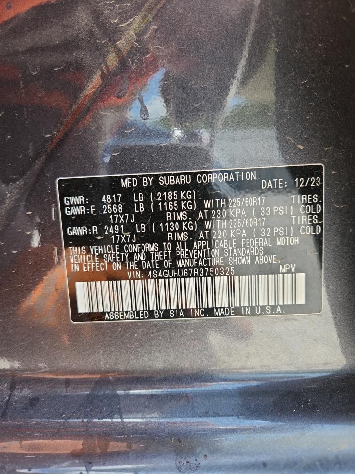 2024 Subaru Crosstrek Wilderness VIN: 4S4GUHU67R3750325 Lot: 66020175