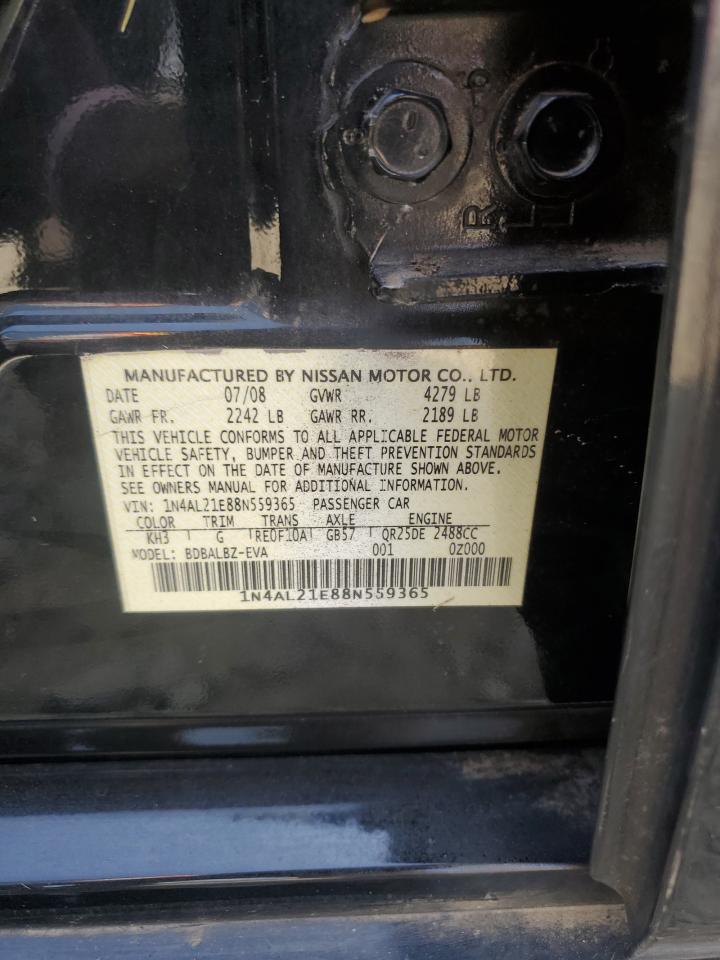 2008 Nissan Altima 2.5 VIN: 1N4AL21E88N559365 Lot: 65264265