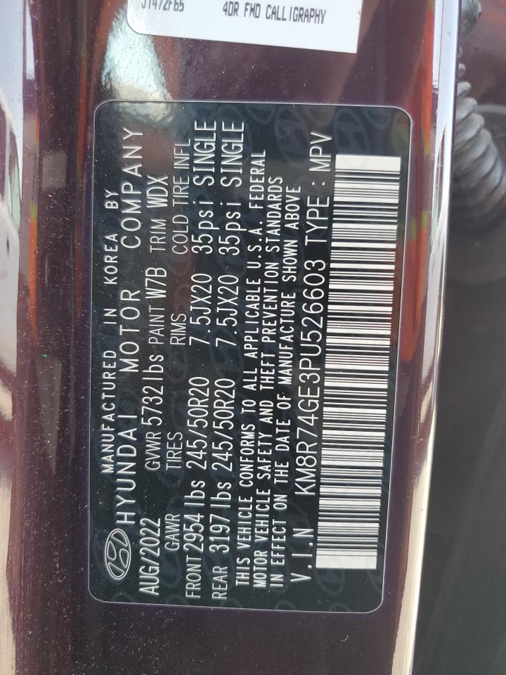 2023 Hyundai Palisade Calligraphy VIN: KM8R74GE3PU526603 Lot: 64048855
