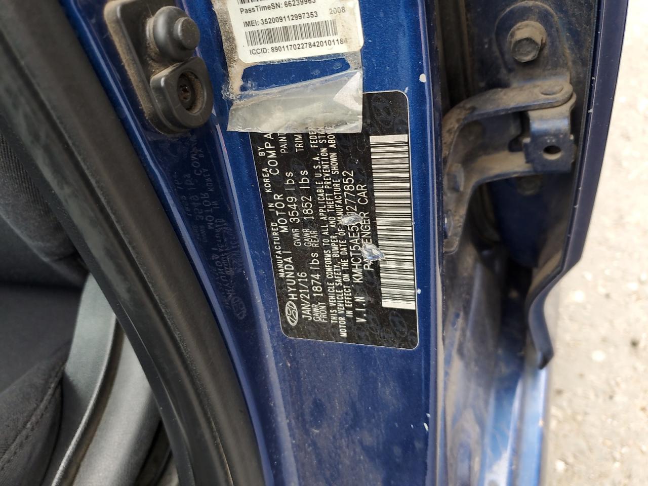 2016 Hyundai Accent Se VIN: KMHCT5AE5GU277852 Lot: 63346355