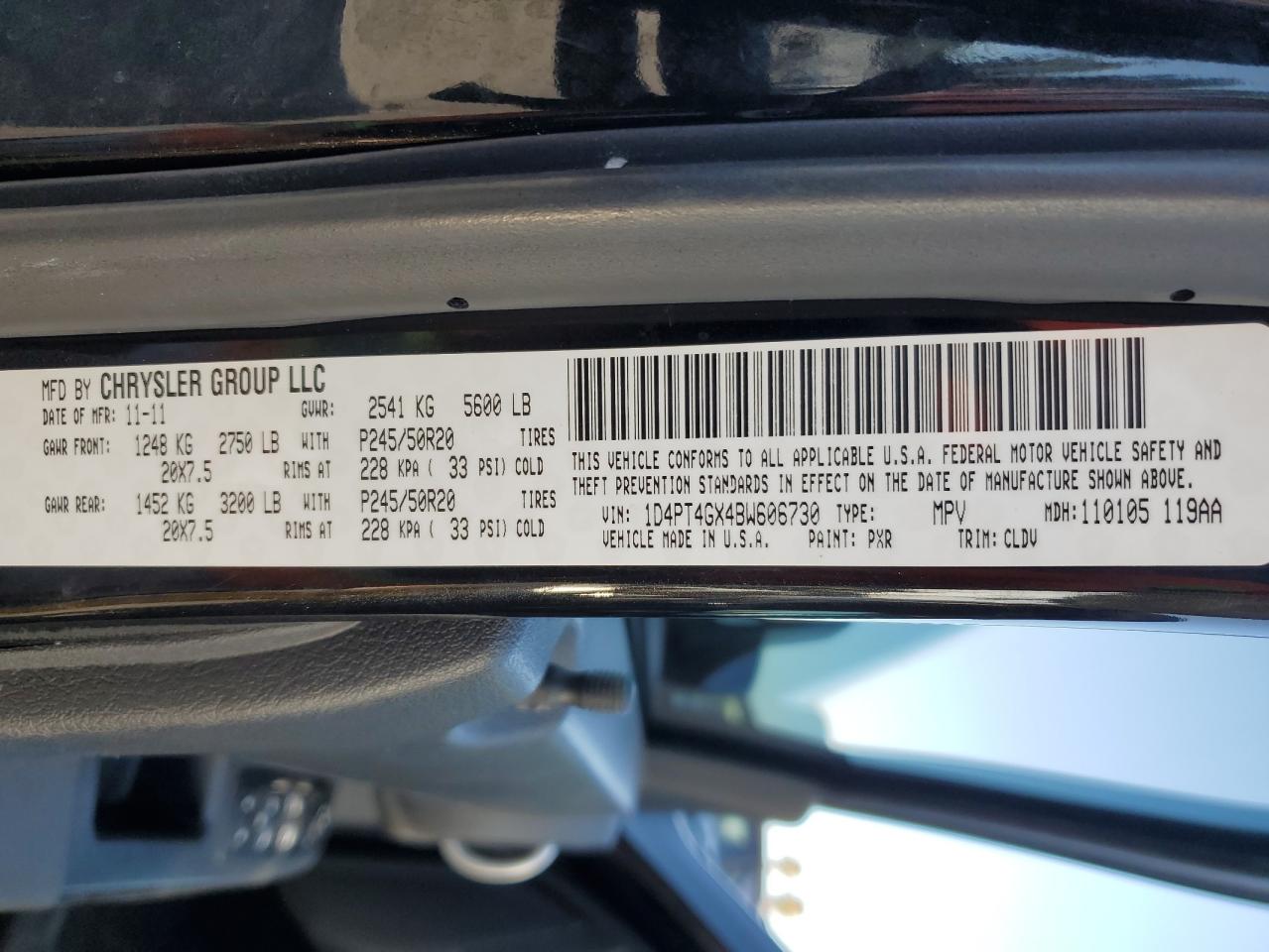 2011 Dodge Nitro Heat VIN: 1D4PT4GX4BW606730 Lot: 66934085