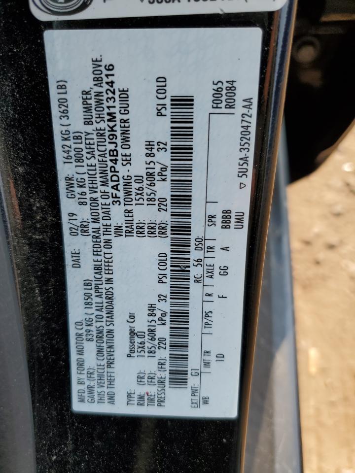 3FADP4BJ9KM132416 2019 Ford Fiesta Se