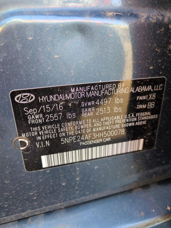 5NPE24AF3HH500078 2017 Hyundai Sonata Se