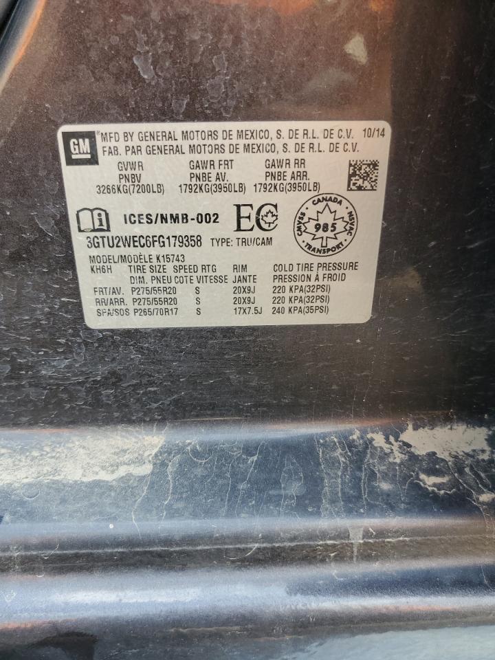 3gtu2wec6fg179358 3GTU2WEC6FG179358 2015 GMC Sierra K1500 Denali