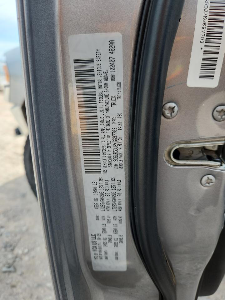 2019 Ram 2500 Big Horn VIN: 3C6UR5DJ2KG697703 Lot: 62198145
