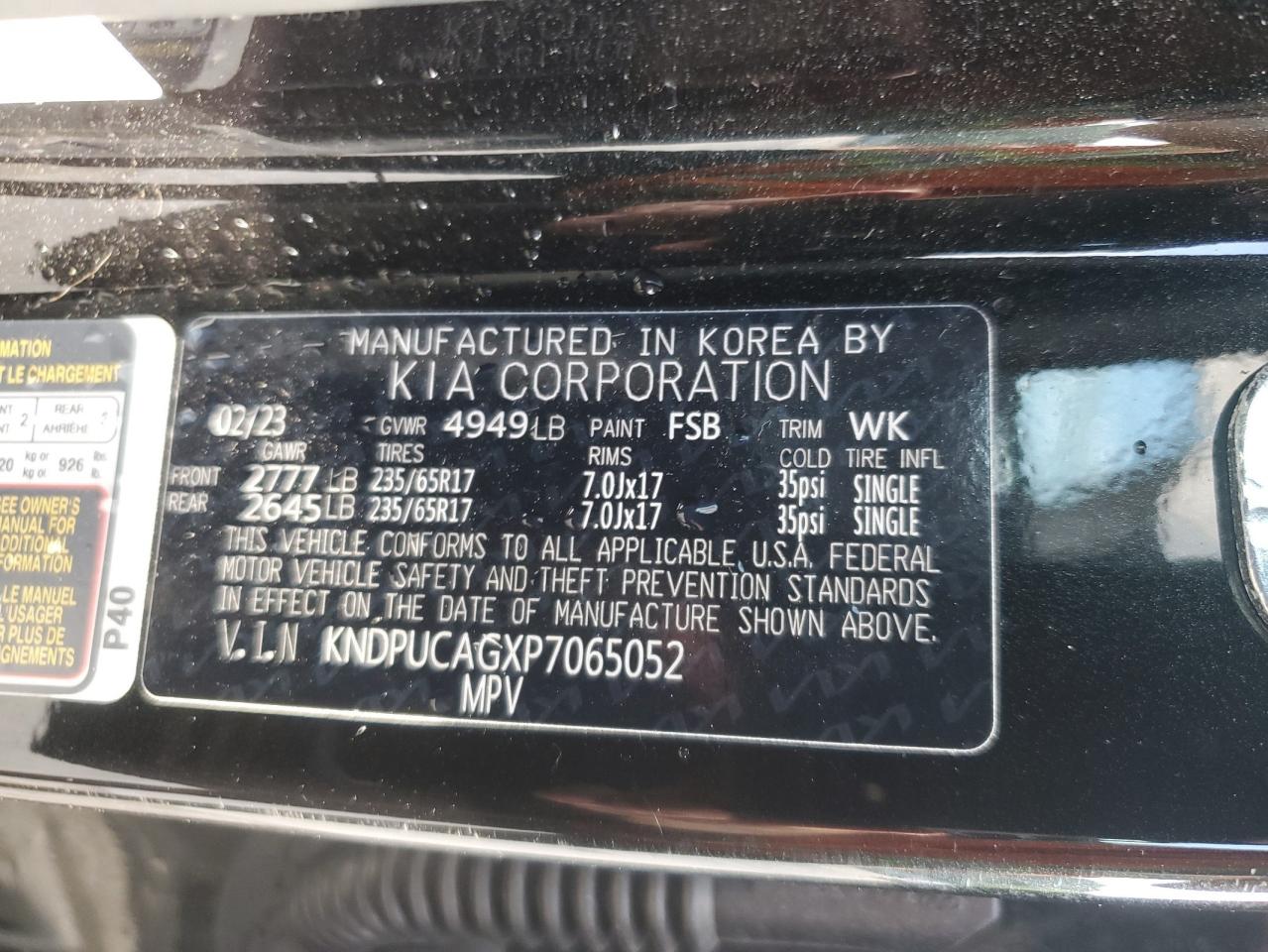 kndpucagxp7065052 KNDPUCAGXP7065052 2023 Kia Sportage Lx