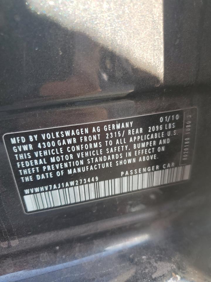 2010 Volkswagen Gti VIN: WVWHV7AJ1AW273449 Lot: 62354605