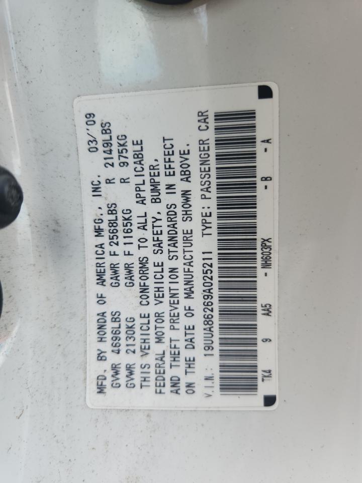 19uua86269a025211 19UUA86269A025211 2009 Acura Tl