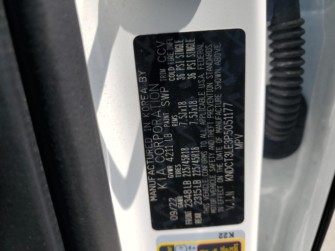 2023 Kia Niro Sx VIN: KNDCT3LE3P5051177 Lot: 63701485