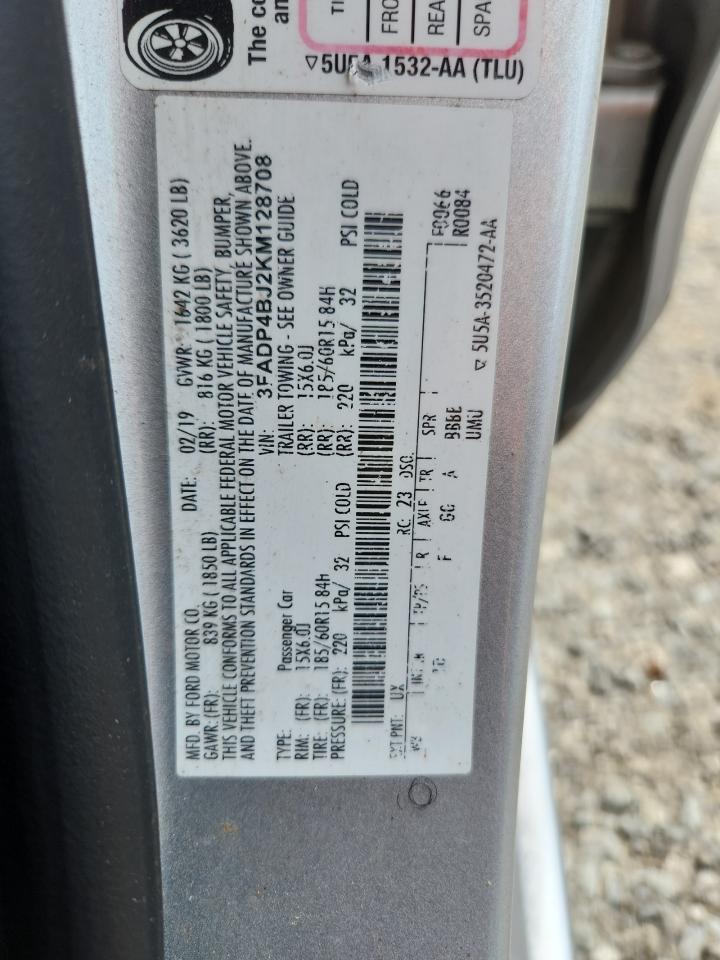 3FADP4BJ2KM128708 2019 Ford Fiesta Se