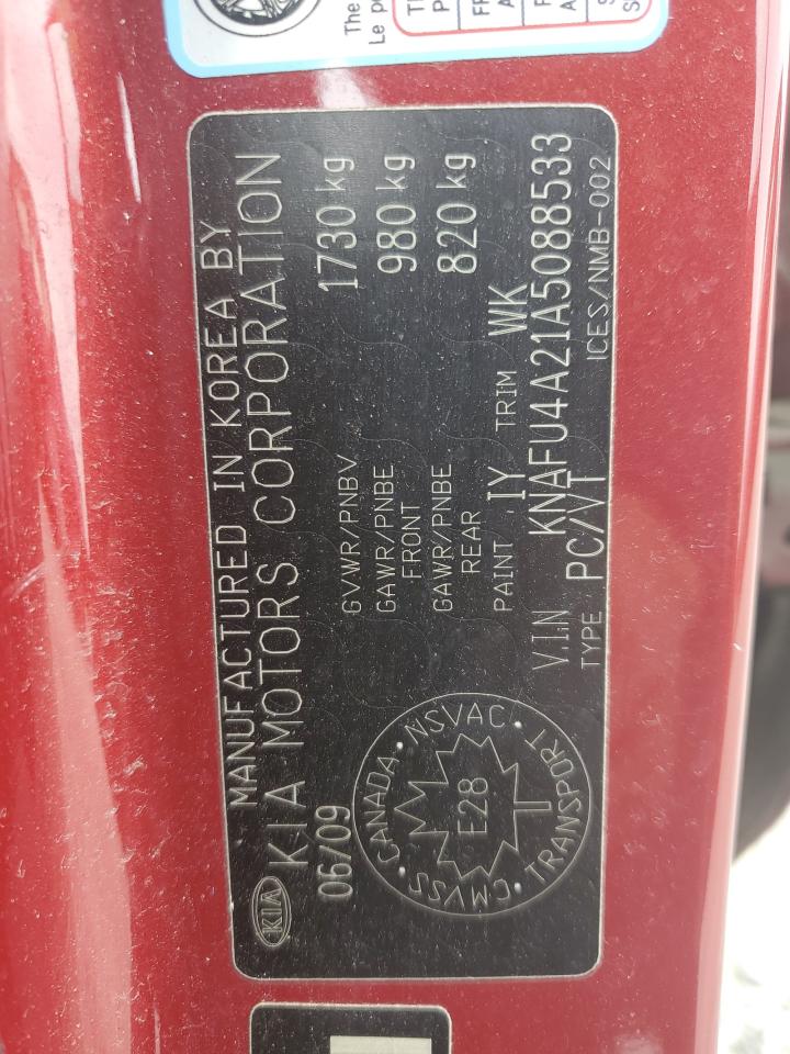 2010 Kia Forte Ex VIN: KNAFU4A21A5088533 Lot: 66334715