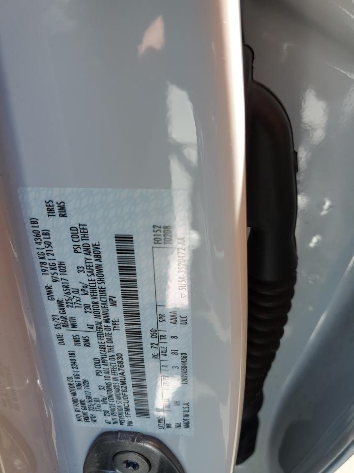 2021 Ford Escape S VIN: 1FMCU0F62MUA76830 Lot: 65026135