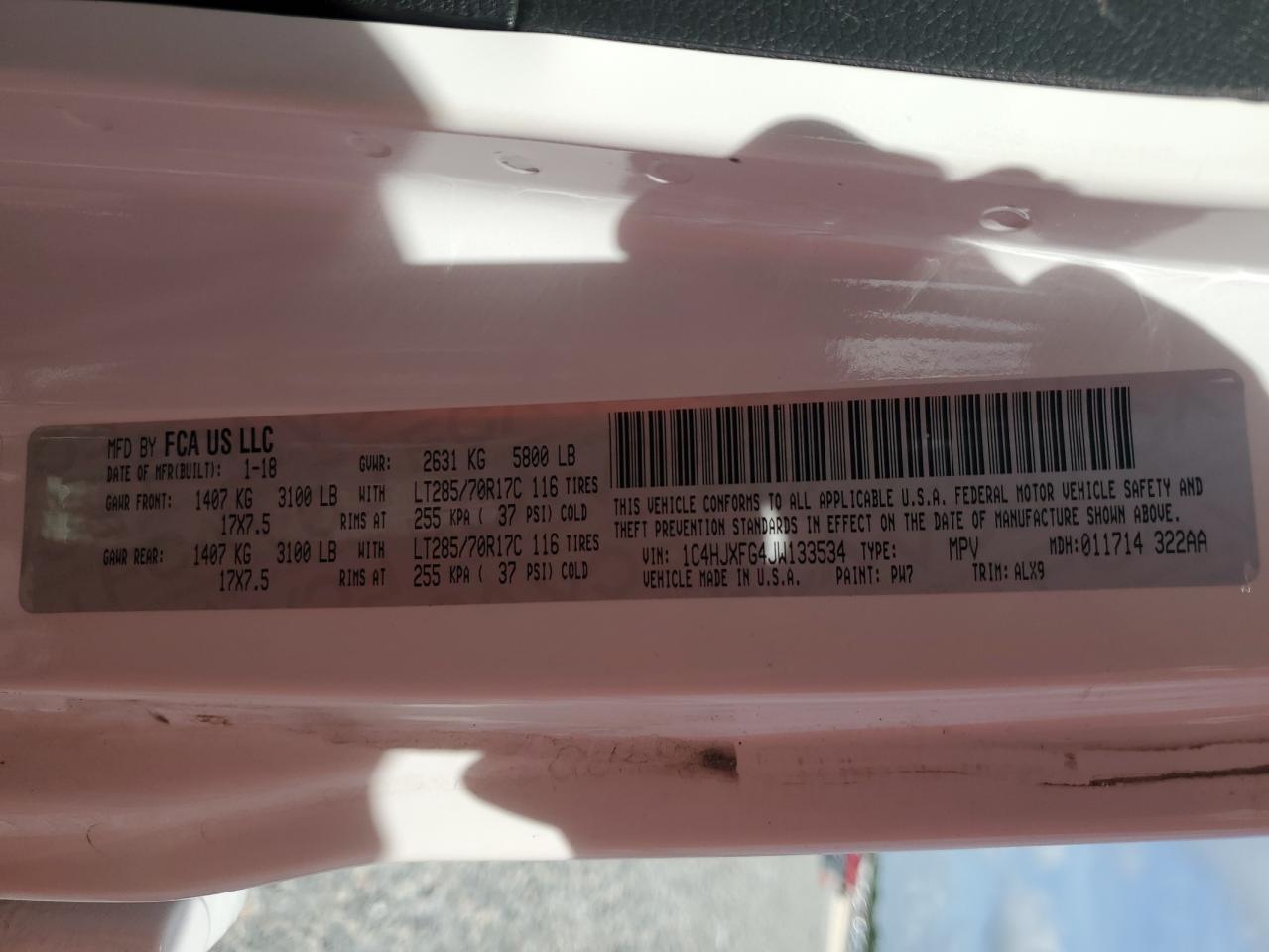2018 Jeep Wrangler Unlimited Rubicon VIN: 1C4HJXFG4JW133534 Lot: 63745235