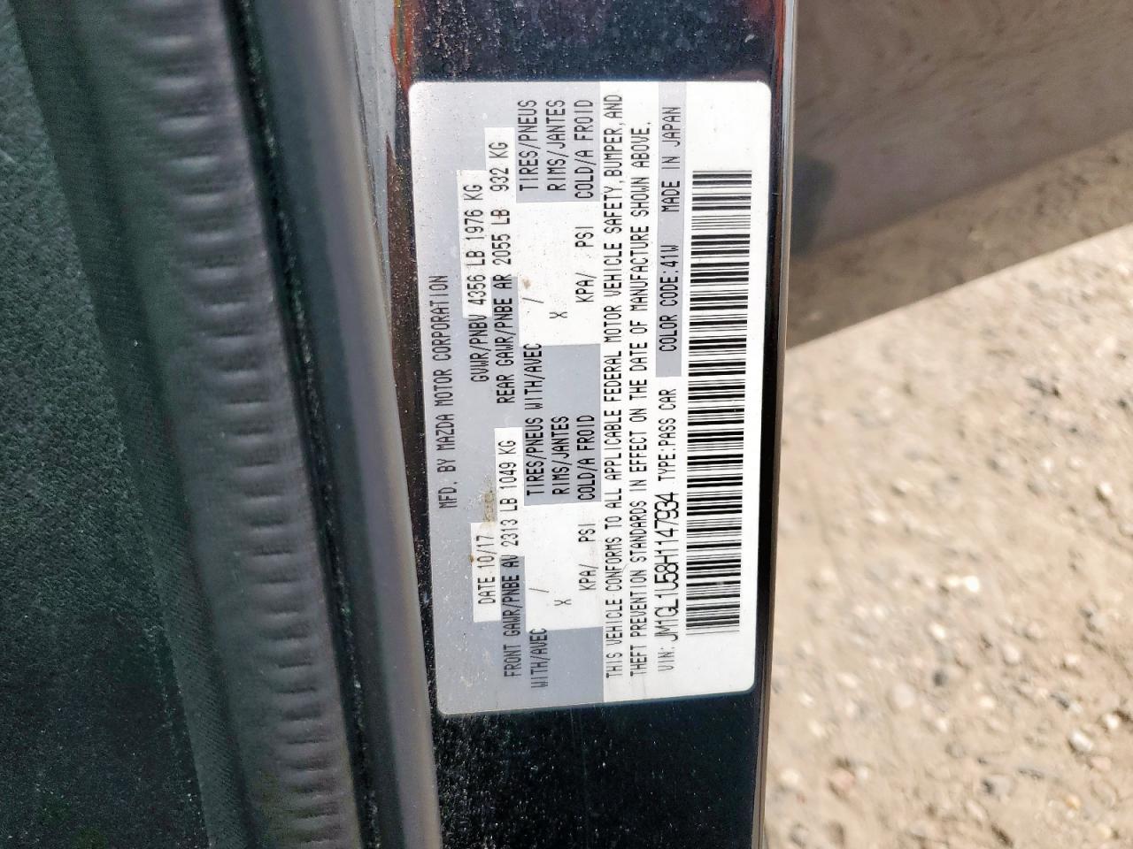 2017 Mazda 6 Sport VIN: JM1GL1U58H1147934 Lot: 65506815