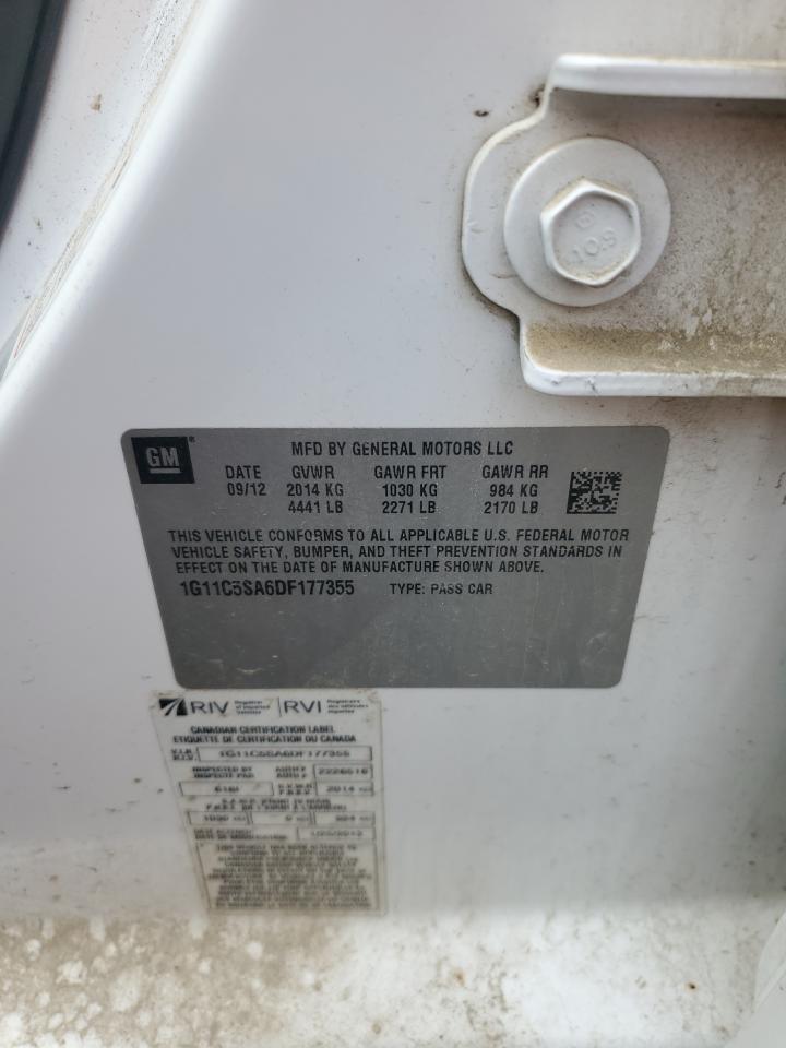 2013 Chevrolet Malibu 1Lt VIN: 1G11C5SA6DF177355 Lot: 65824135