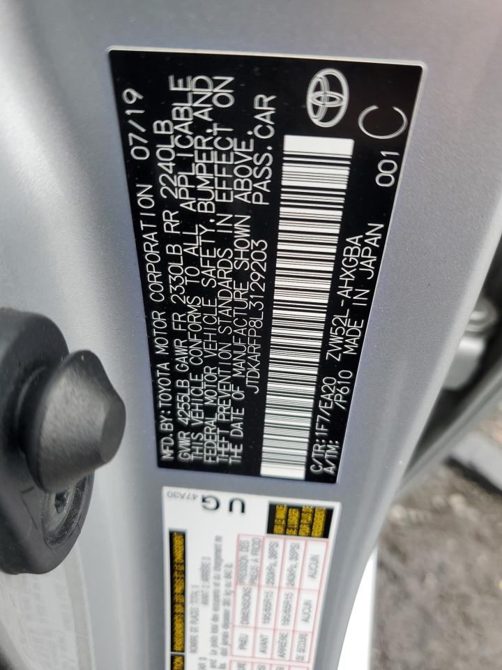 2020 Toyota Prius Prime Le VIN: JTDKARFP8L3129203 Lot: 63731475