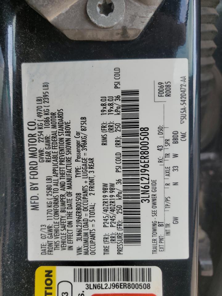 2014 Lincoln Mkz VIN: 3LN6L2J96ER800508 Lot: 66841605