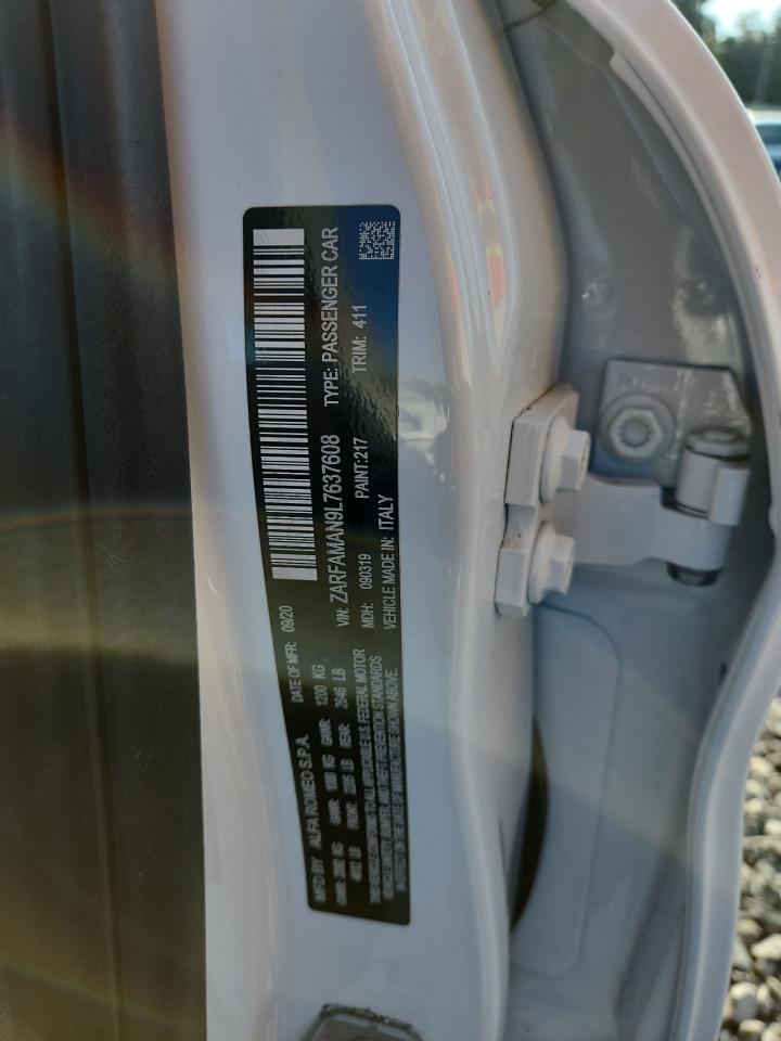 2020 Alfa Romeo Giulia VIN: ZARFAMAN9L7637608 Lot: 66471355